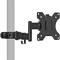 WALI Single Monitor Arm Mount for 17 to 32" Monitors, Full Motion Steel Monitor Pole Mount Bracket with Removable VESA Plate 75mm and 100mm, Vesa