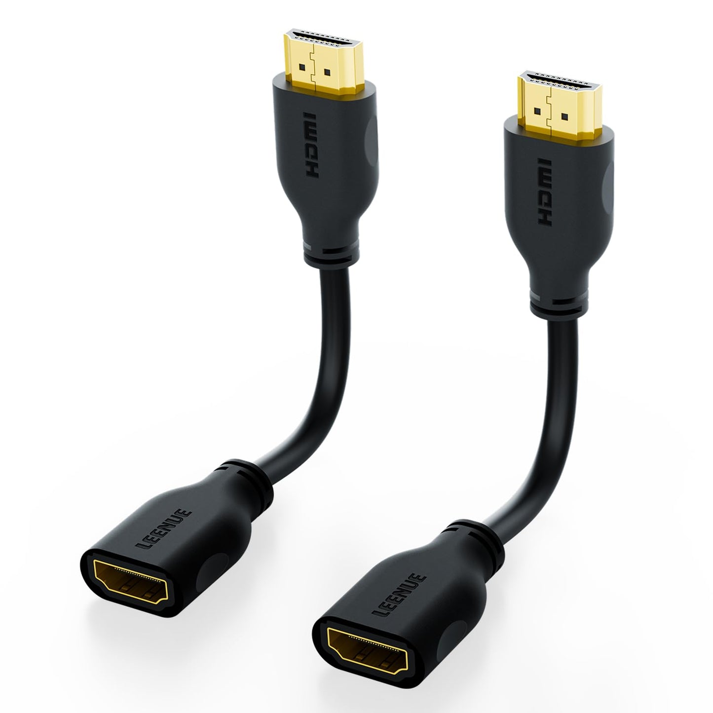 LEENUE HDMI Extender Cable, Male to Female Adapter, Short HDMI Extension Cable, Support 4K 3D Compatible with Roku TV Stick Laptop PC Nintendo Switch