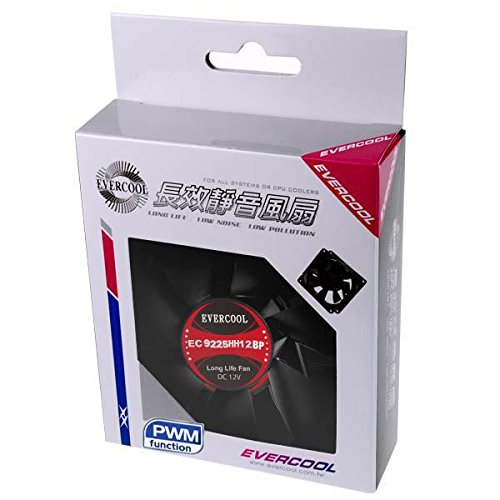 Evercool 12v PWM Fans (92x25mm, Black)