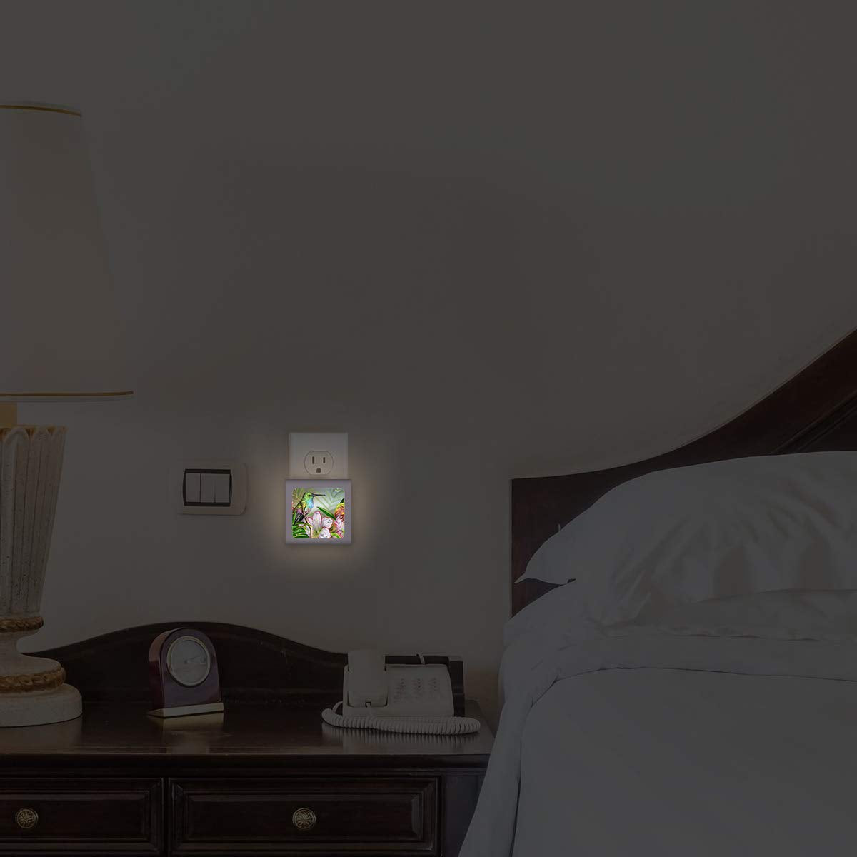 Art Plates Plug in Dimmable LED Night Light with Dusk to Dawn Auto Sensor, Adjustable Brightness, Warm Light, Auto On-Off Nightlight for Bathroom