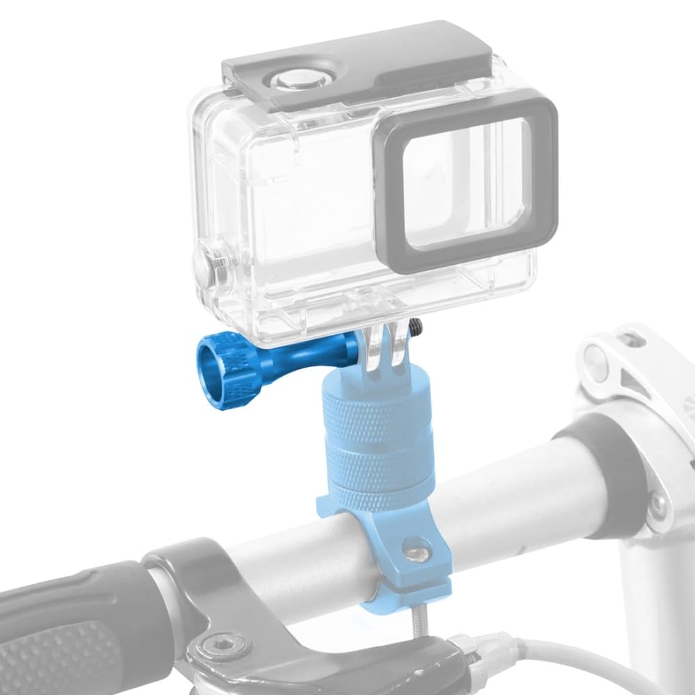 NovelGoal CNC Aluminum Long Short Thumb 3pcs Knob Bolt Nut Adapter Screws Compatible with Go-pro Hero 8 7 6 5 4 Connector (Blue)
