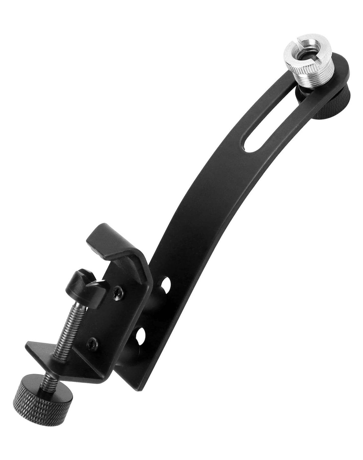QWORK Drum Microphone Shockproof Clip, 3 Pcs Metal Mic Set Clamp, Adjustable C-Clamp Rim Mount, for 3/8"-16 and 5/8"-27 threaded stands