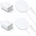 SMOONFACE Magnetic Wireless Charger for iPhone 17 16 Wireless Charger with 20W PD USB C Charger, 2 Pack Compatible with Magsafe Charger for iPhone