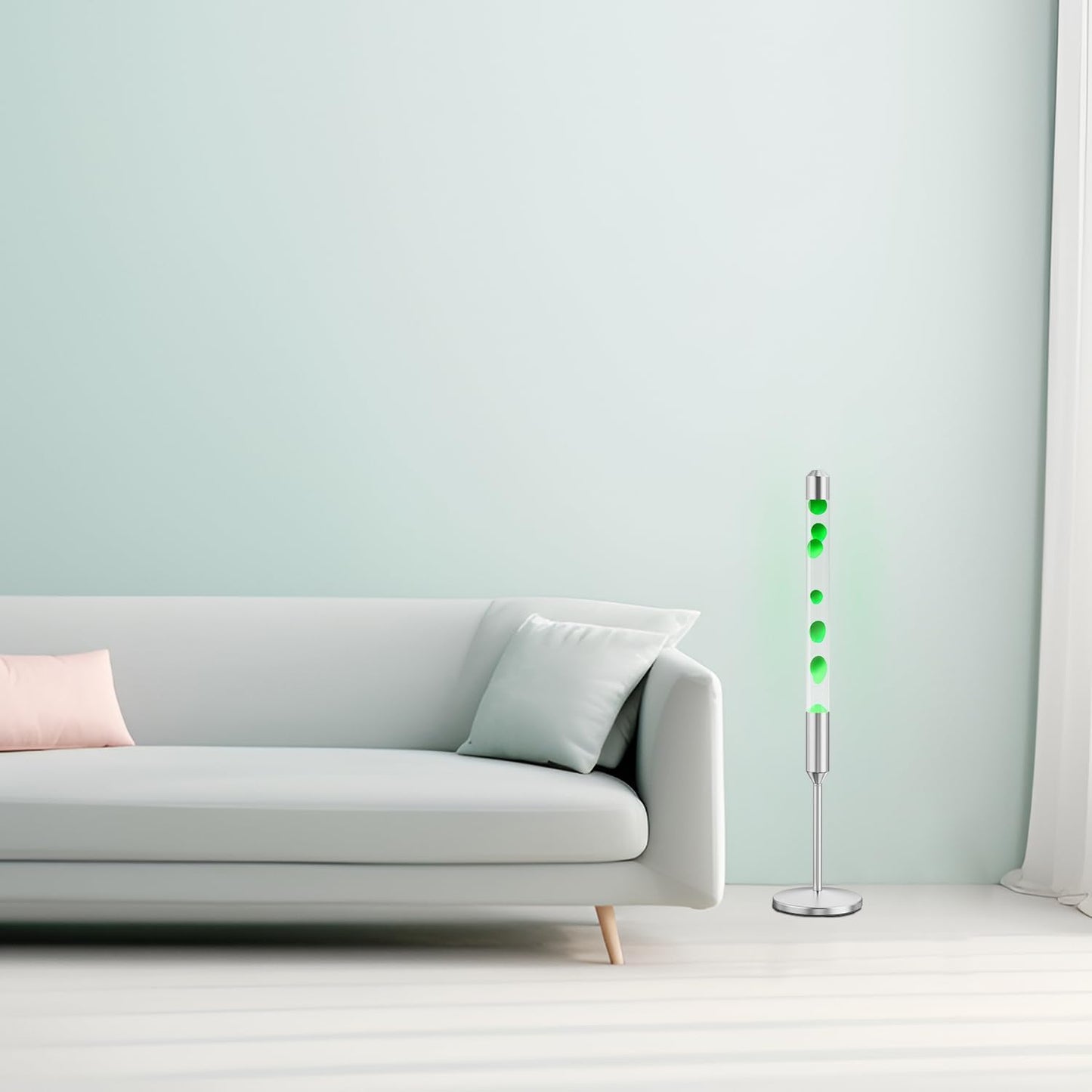 Kyzfy 47.5-Inch Liquid Motion Lamp,Magma Lamp, Mood Relaxation Light?Suitable for Home Decoration,Office Decoration, Cafes,Bars,Etc (47.5IN (Silver))