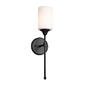 XiNBEi Lighting Wall Sconce, Bathroom Vanity Light with Glass, Wall Fixture Matte Black Finish for Bathroom XB-W1216-MBK