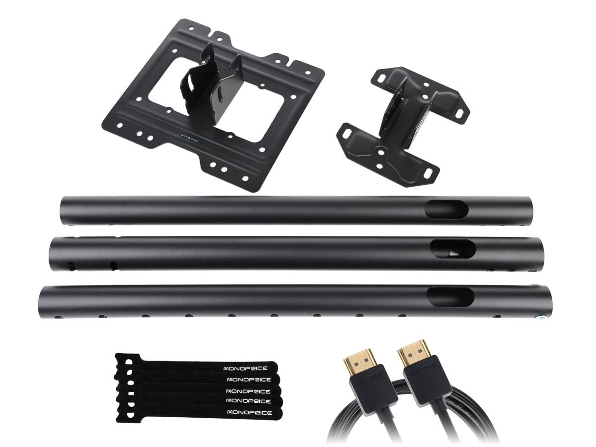 Monoprice Specialty Ceiling Mounted TV Wall Mount Bracket Extra Long Extension Range to 62.6" for 23" to 43" TVs up to 110lbs, Max VESA 200x200