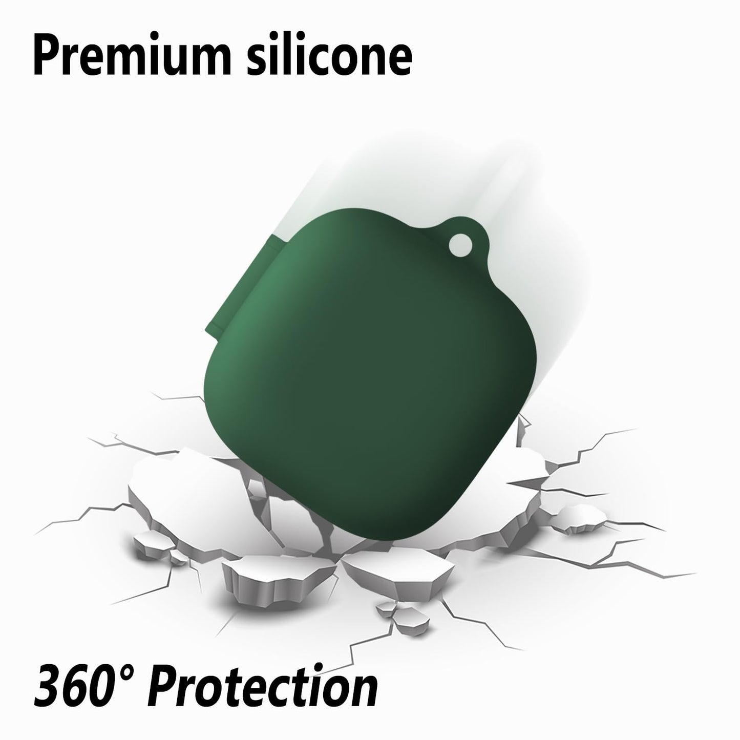 Geiomoo Silicone Cover for Anker Soundcore P31i Case, Anker Soundcore R60i NC Case, Soft Flexible Scratch Resistant Protective with Carabiner (Emerald