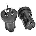 Tekit AU US Plug Adapter,USA NEMA 5-15R to Australia AU/New Zealand AS3112 Three Prong Molded Travel Adapter,Australian Plug Adapter from USA…