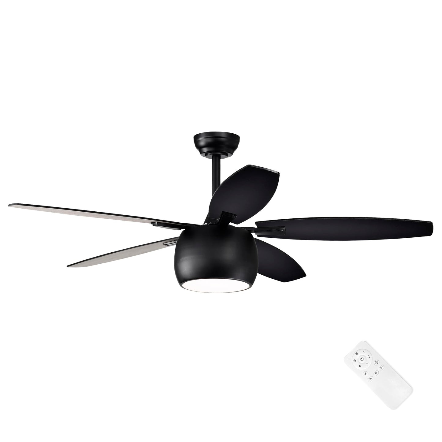 Edvivi Ceiling Fans with Lights, 52 inch Ceiling Fan with Lights and Remote Control, 6-Speed Noiseless Reversible Motor, Low Profile Ceiling Fan