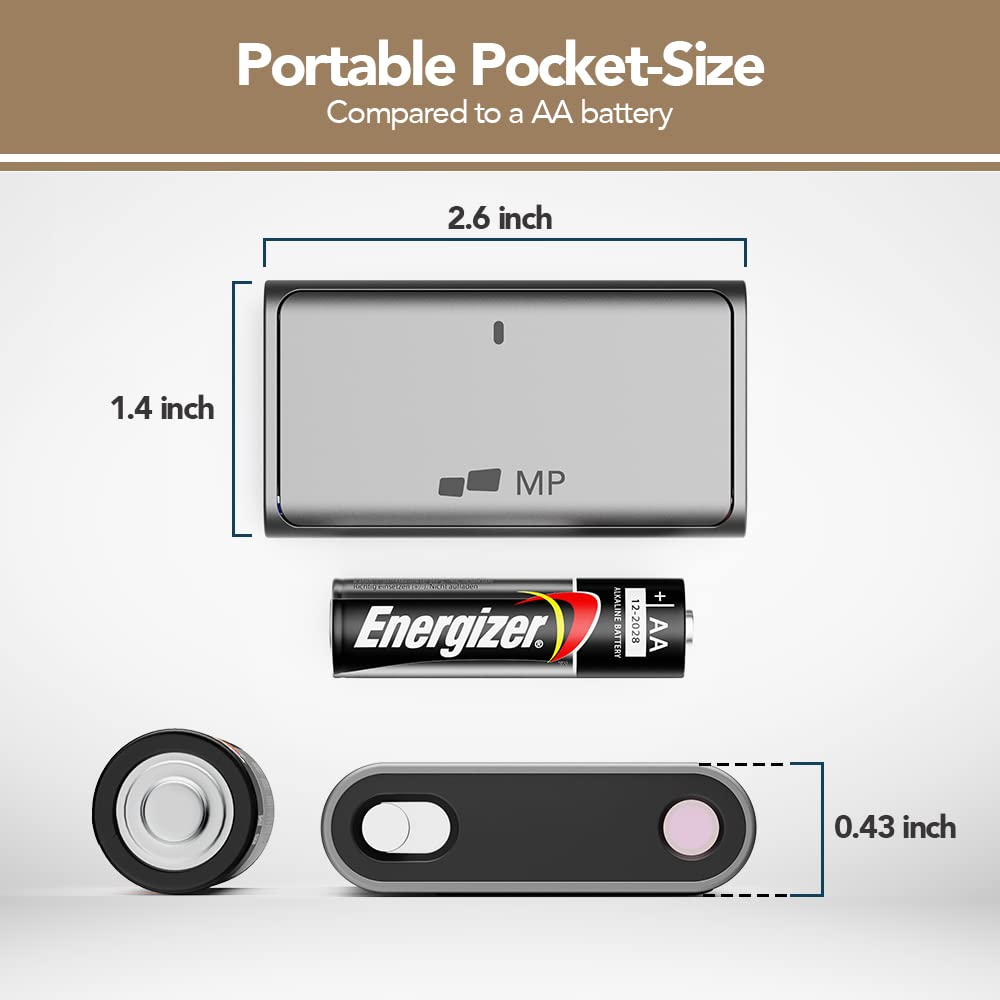 MP Bluetooth Wireless Mini Mouse, 2-in-1, Portable, Grey