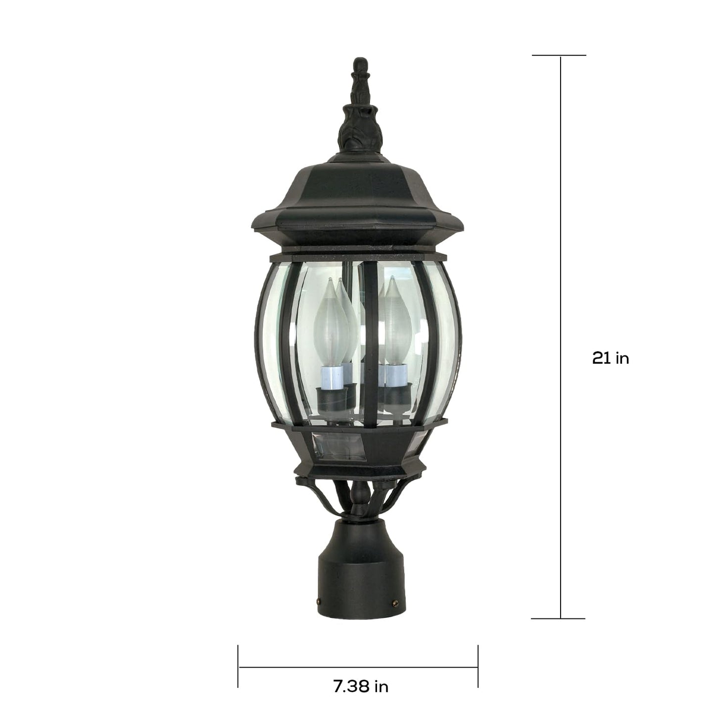 Nuvo 3 Light - 21 in. Post Lantern - Clear Beveled Glass