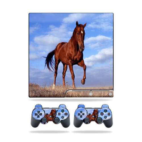 MightySkins Skin Compatible with Sony Playstation 3 PS3 Slim Skins + 2 Controller Skins Sticker Horse