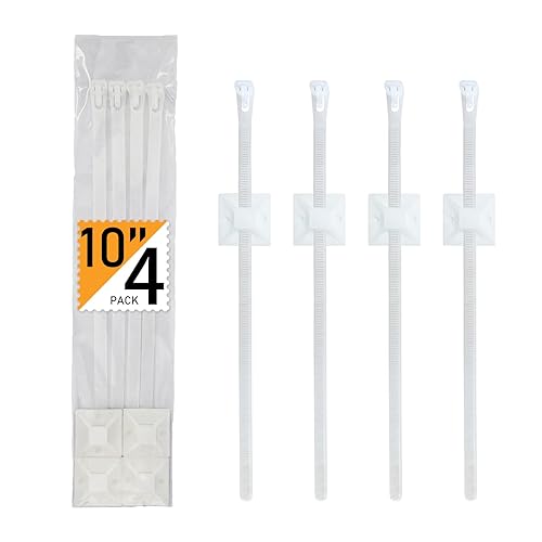 10 Inch Reusable Adjustable Straps with Sticky Pads - Durable Fastening Straps for Home Organization, Car Accessories, Cable Management, Tools