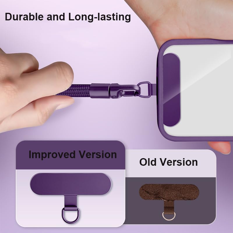 newplenty Phone Wrist Strap Lanyard,Universal Anti-Slip Cell Phone Lanyard with Stainless Patch,Adjustable Wrist Strap for Smartphones (Lilac Purple)