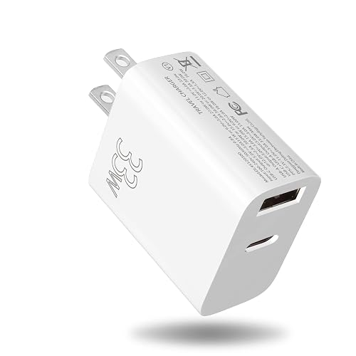 I IBACASE Dual USB C 33W Fast Wall Charger Mini Block QC3.2 Compatible with iPhone iPad Samsung Pixel and More