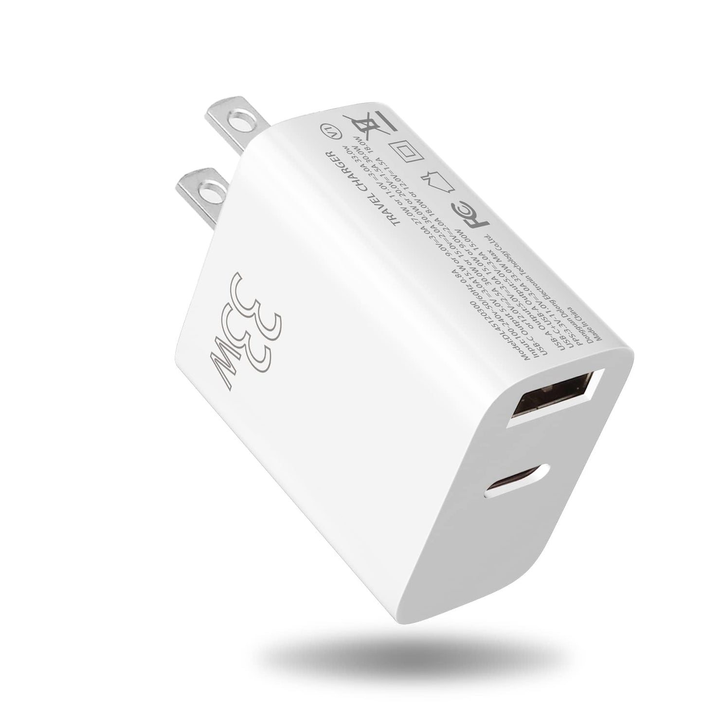 I IBACASE Dual USB C 33W Fast Wall Charger Mini Block QC3.2 Compatible with iPhone iPad Samsung Pixel and More