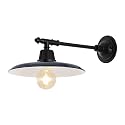 JONATHAN Y 12" Navy/Black 1-Light Modern Farmhouse Outdoor Sconce, Industrial Wall Lamp for Porch Patio, Iron Victorian Arm with Metal Shade, LED Bulb