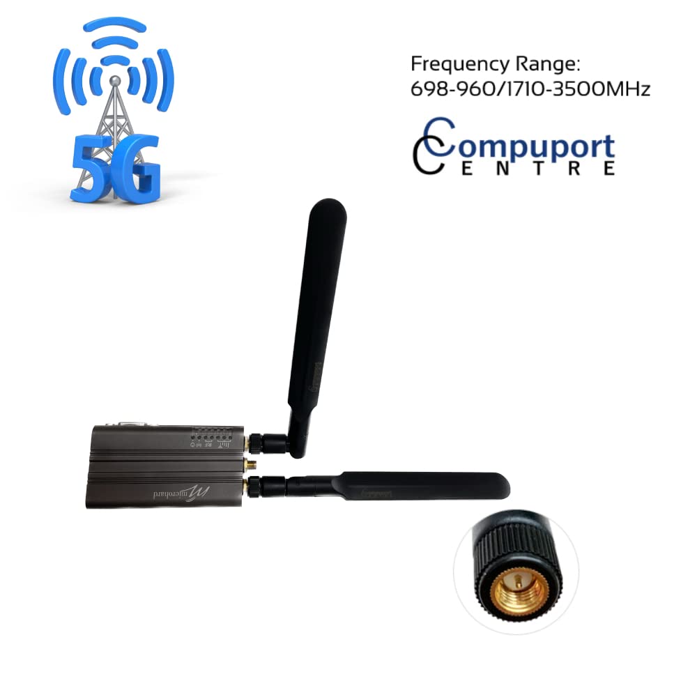 CompuPort Wide Band 5dbi 698-960/1710-3500MHzMhz 5G 4G LTE Omni Directional Whip Antenna with SMA Male Connector Compatible with Microhard, Sierra