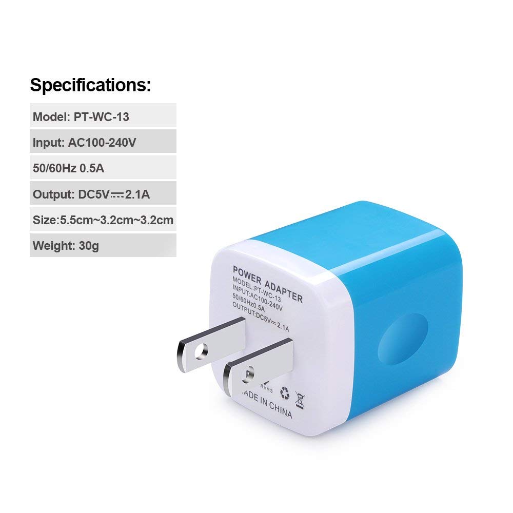 Wall Charger, Sicodo 3-Pack Dual Port USB Home Travel Wall Charger Plug Compatible with iPhone 17,16,15,14,13, SE,12, 11Pro Max, Plus, Mini, Samsung