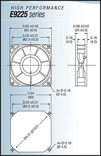 Mechatronics 92x92x25mm 48V Fan E9225H48B1-FSR