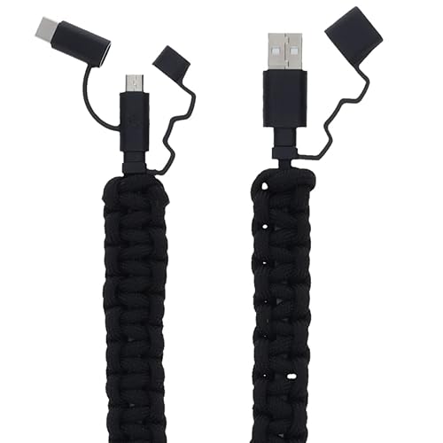 Scipio STPARADROID 2Ft Paracord Cell Phone Charging Cord Micro and USB-C(R) to USB Cable - 20ft Survival Cable Gamer Charging Cord Android Power Cord