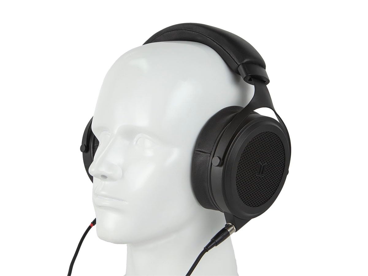 Monolith M1570 Over Ear Open Back Balanced Planar Headphones - with Plush, Padded Headband, Removable Earpads, Low Distortion for Studio, Black