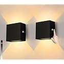 yovurond Dimmable Wall Sconces, Wall Mounted Led Wall Lights with ON/Off dimmer Switch Touch Control for Bedroom, Hallway (Type B, 3000K 2pack)