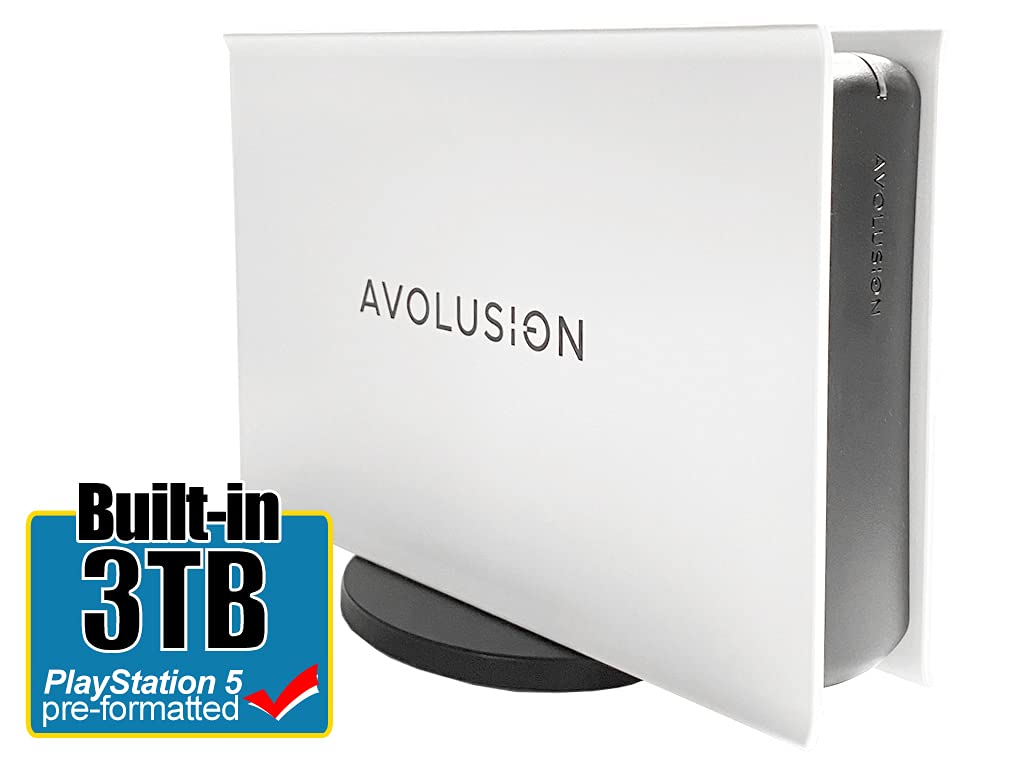 Avolusion PRO-5X Series 3TB USB 3.0 External Gaming Hard Drive for PS5 Game Console (White) (Renewed)