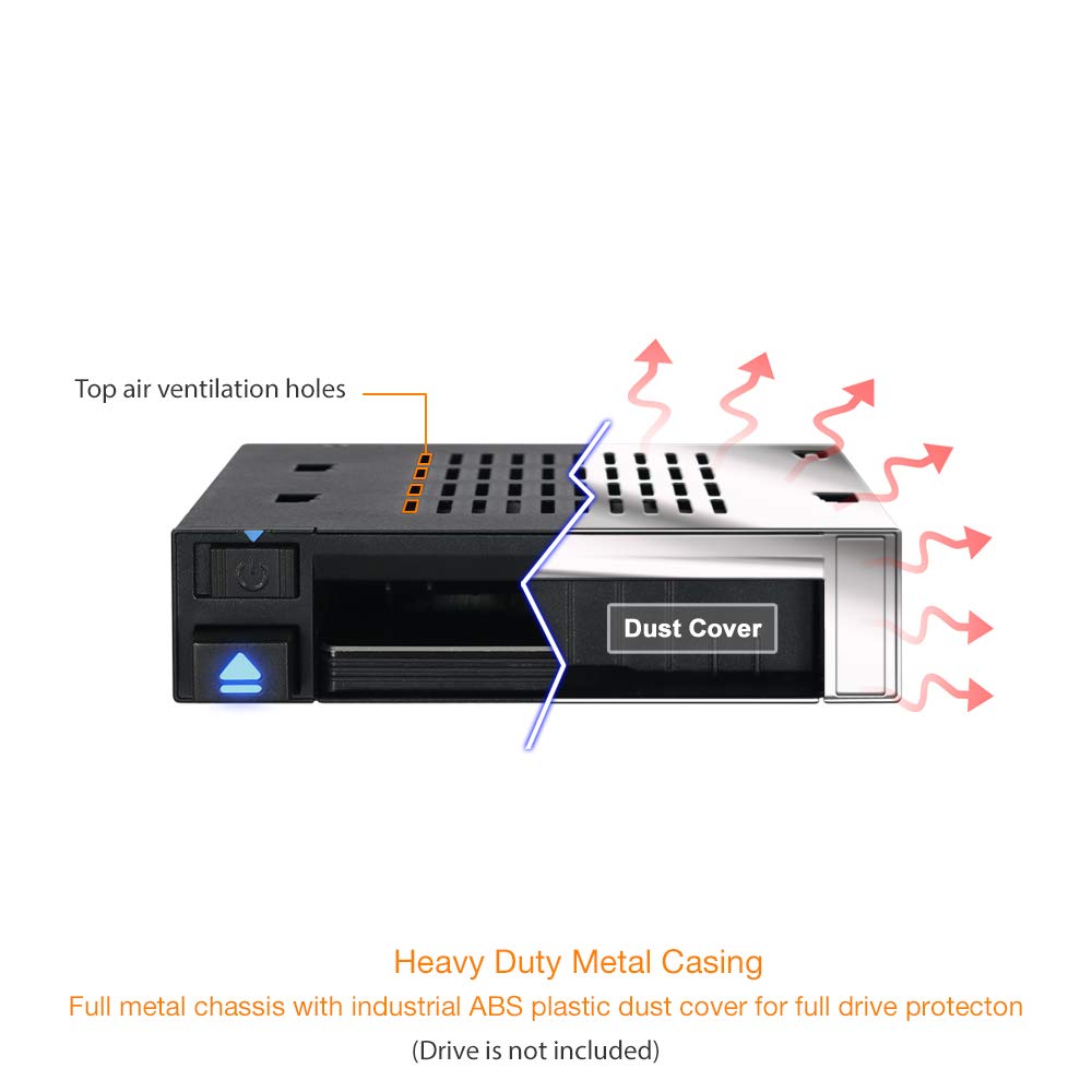 ICY DOCK 1 Bay 2.5 SAS/SATA HDD/SSD Docking Enclosure for External 3.5” Bay | flexiDOCK MB521SP-B