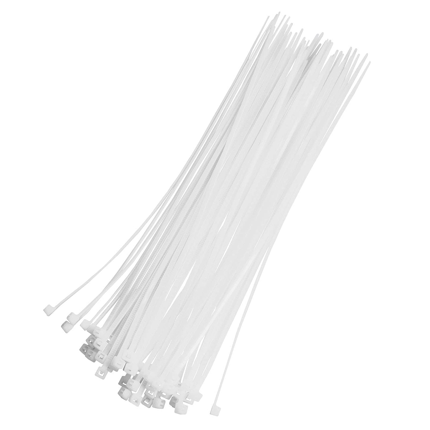 Small Zip Ties,White Zip Ties 8 Inch 100 Pack, Nylon Cable Ties Self Locking Tie Straps, Heavy Duty clear zip ties, Tiny Cable Ties for Indoor