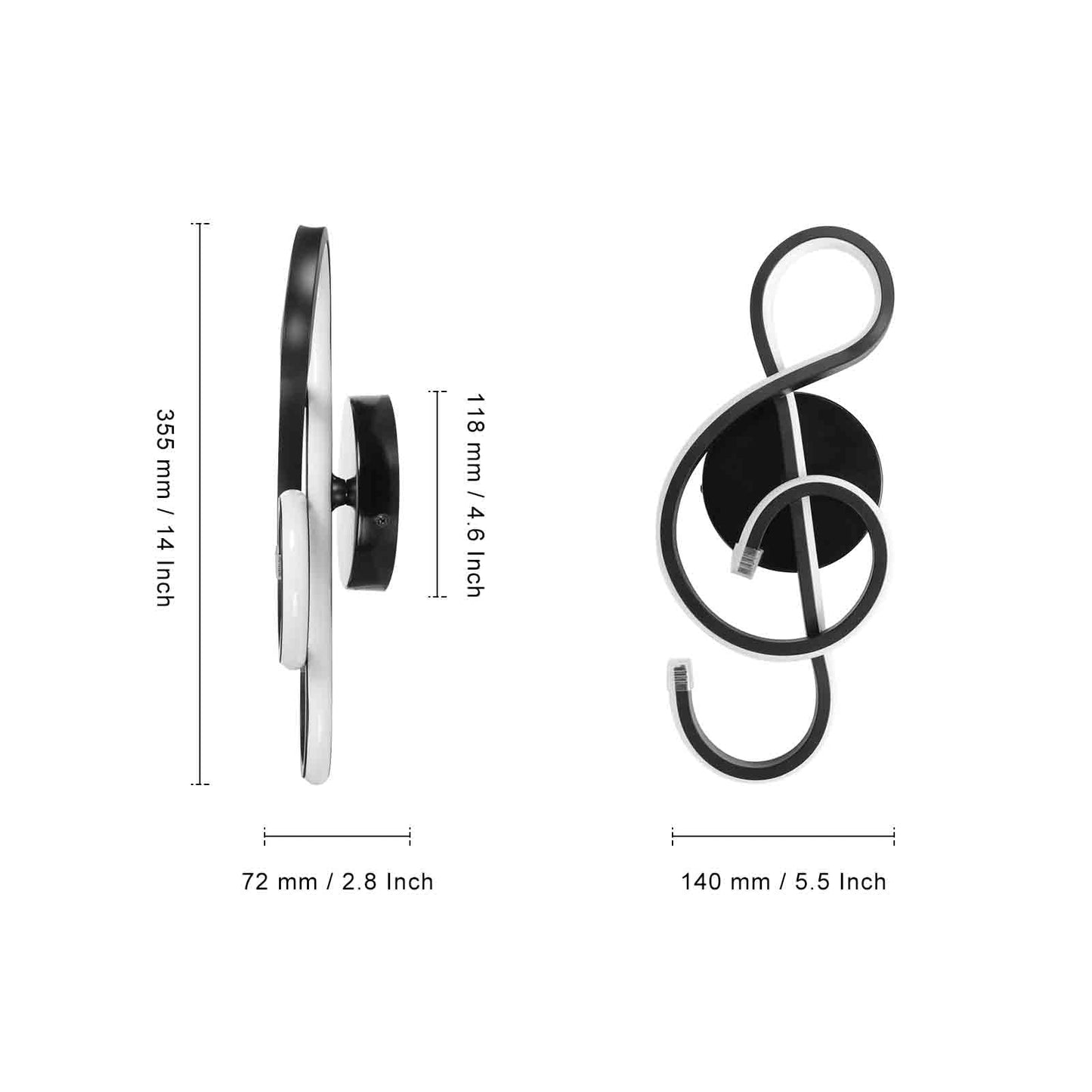 XEYOU 22W Modern Wall Sconce Lighting Indoor LED Creative Wall Light Fixture Music Symbol Art Decoration Wall Lamp for Living Room Bedroom Stair