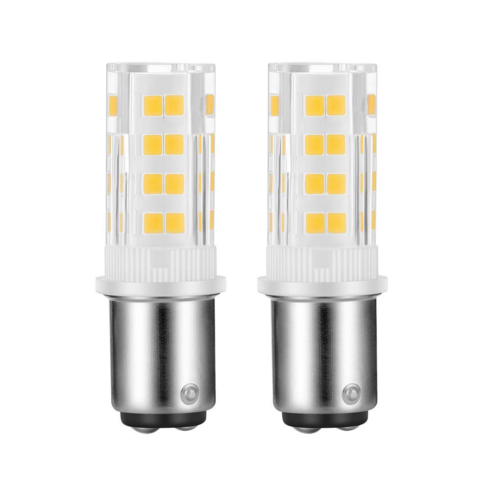X-Molin 2-Pack Sewing Machine Light Bulb Double Contact Warm White 2700-3000K 15T7DC Base Replacement for Singer/Kenmore Sewing Machine 120V 3.5W LED