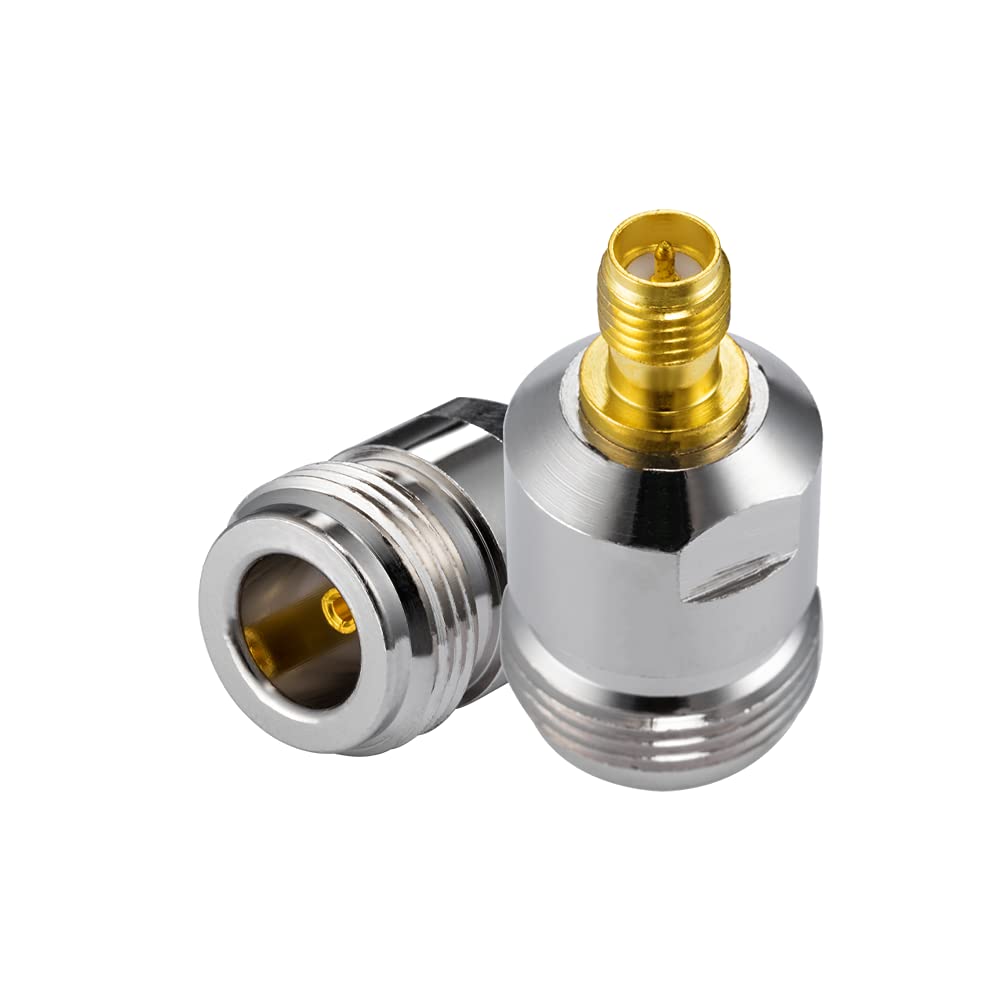 POBADY 2PCS RP-SMA Female to N-Type Female Adapter RP-SMA WiFi Antenna Adapter for WLAN Outdoor WiFi Antenna RPSMA WLAN 4G WiFi Router Wirelesse