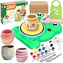 Pottery Wheel for Kids - Complete Pottery Painting Kit Arts and Crafts for Kids Ages 8-12 with 3 Pack Air Dry Clay Art Supplies Toys for Girls Boy…
