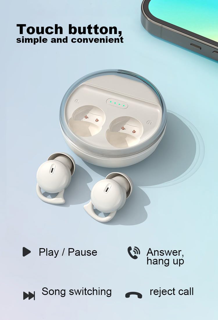 Mini Sleep Earbuds Wireless - IPX5 Waterproof, Lightweight Sleep Headphones Bluetooth 5.3 for Sensitive Sleepers, Painless & Invisible Design…