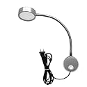 Youngine 5W Plug Wired Flexible Gooseneck Wall Sconce Reading Lamp Art Works Show Accent Light Wall Mount Spot Lamp Fixture with On/off Switch (Round