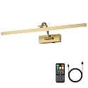 Wireless Picture Lights for Wall Battery Operated, Brass Art Lighting for Paintings Rechargeable Gallery lights with Remote and Timer 3CCT Dimmable