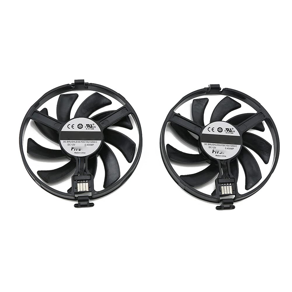 CCVA FDC10U12S9-C RX480 RX470 Cooler Fan Replace for XFX Radeon RX 480 470 470D RS Black Wolf Graphics Card Cooling Fan (2PCS)