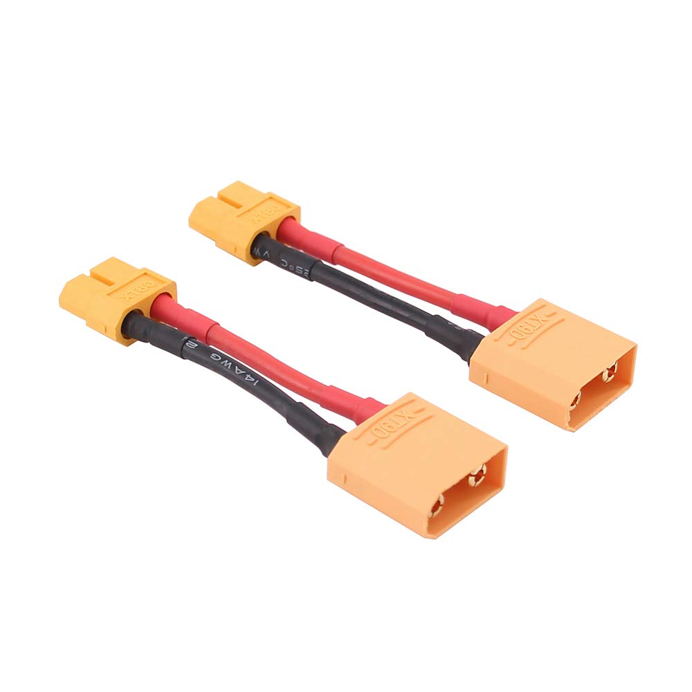 OliRC 2pcs Male XT90 to Female XT60 Connector Adapter with 14awg 2in Cable(C96-2)