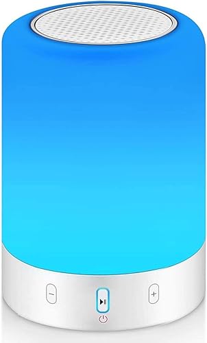 VOCH Night Light Bluetooth Speaker, Portable Wireless Bluetooth Speaker, 6 Color LED Themes Bedside Table Light/Smart Touch Control Color Changing
