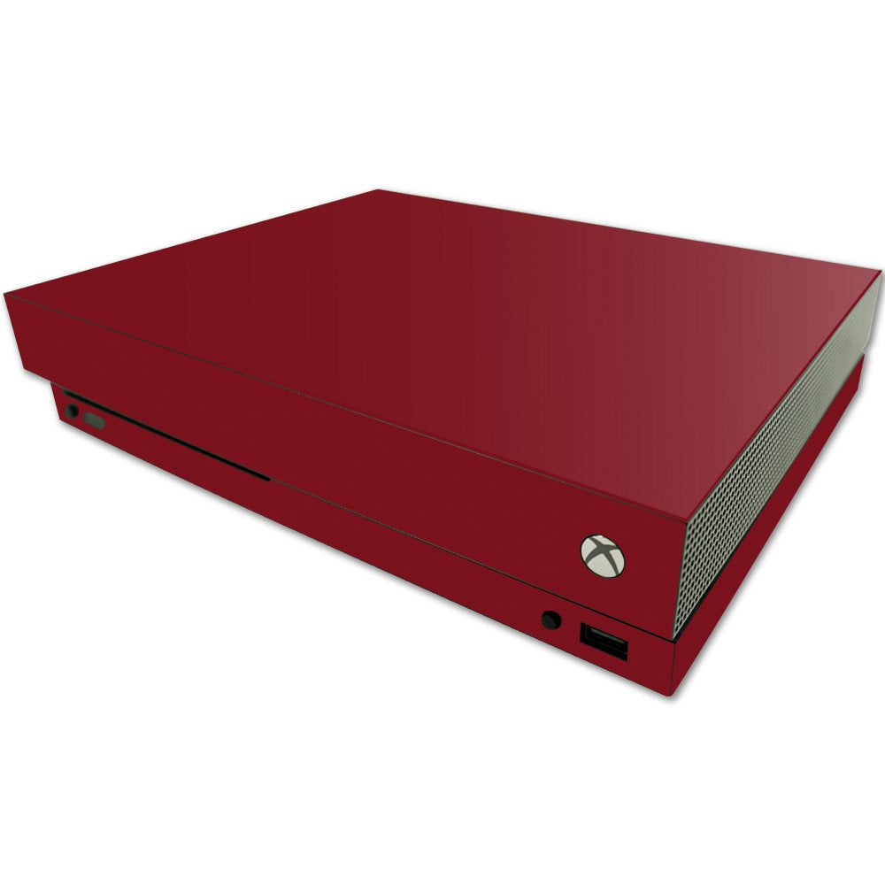 MightySkins Skin Compatible with Microsoft One X Console Only - Solid Burgundy | Protective, Durable, and Unique Vinyl Decal wrap Cover | Easy