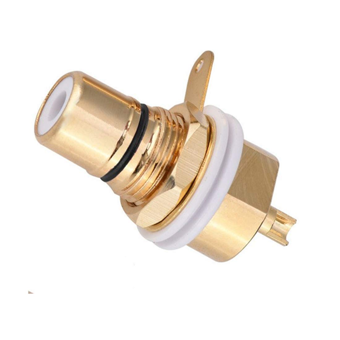 bnafes RCA Terminal Gold Plated Copper RCA Panel Mount Female Jack Terminal Socket Audio Connector 2 Pcs Used for TV, DVD, Computer, Speaker