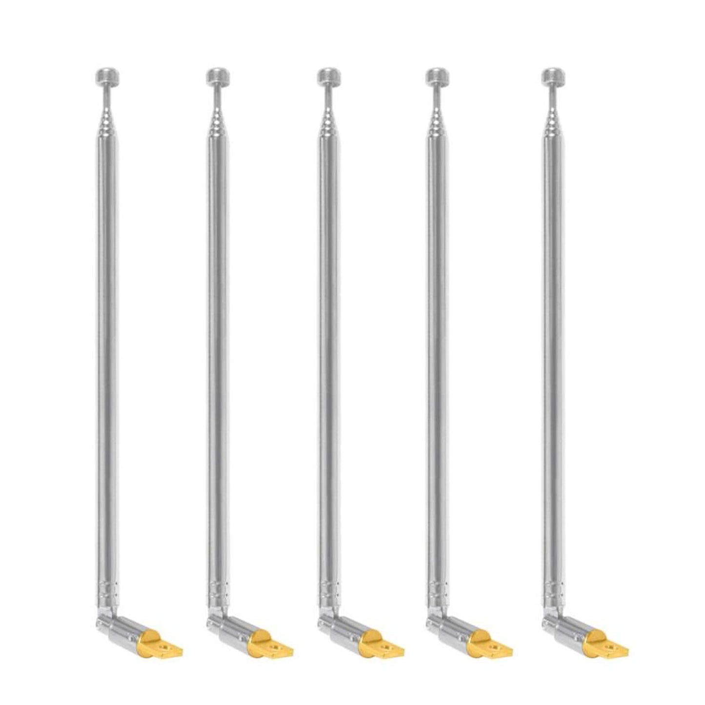 AEDIKO 5pcs Telescopic Antenna 6 Sections 65cm AM FM Antenna Portable Radio Antenna Replacement for Radio, TV and Other Electric Products