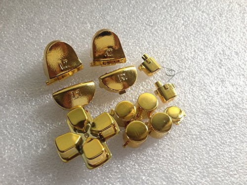 Gametown Chrome Plating Buttons Kit+ 2x Springs for PS4 Controller DualShock 4 Color Gold