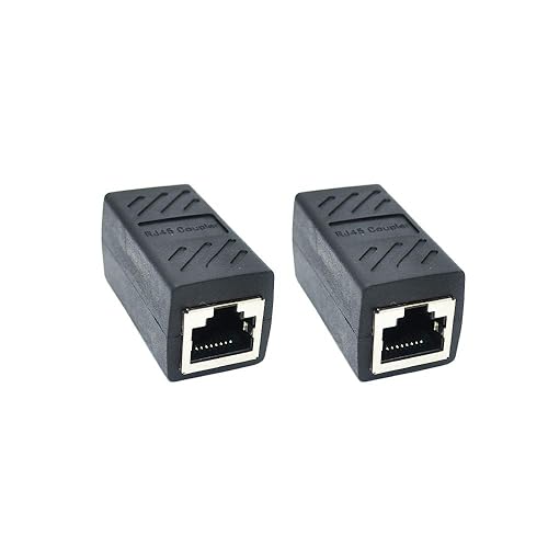 SMITON 2PACK Ethernet Cable Extender,RJ45 Coupler, Extender Connector - Ethernet Coupler Female to Female