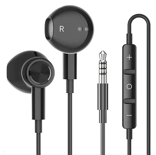 eMorevalue Noise Canceling in-Ear Wired Head Phones Ear Buds Earphones with Mic Volume Control (3.5mm, Black)