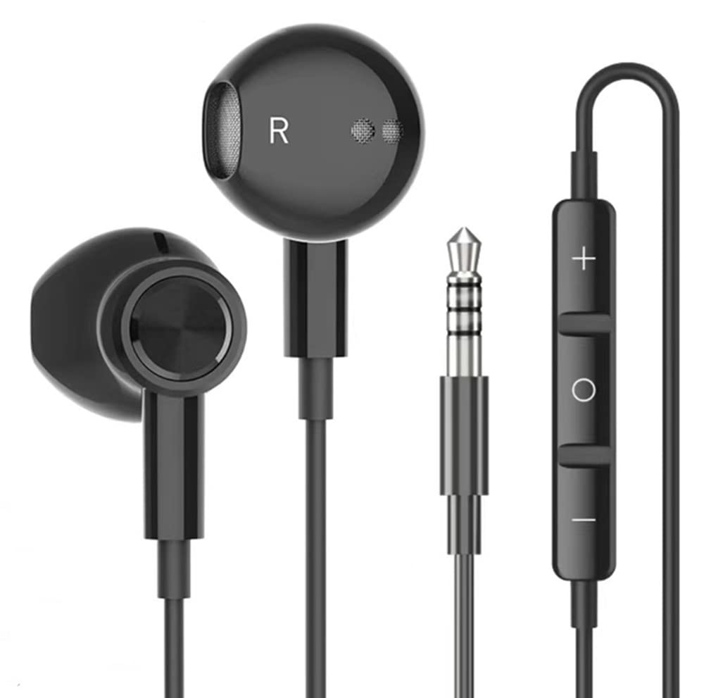 eMorevalue Noise Canceling in-Ear Wired Head Phones Ear Buds Earphones with Mic Volume Control (3.5mm, Black)