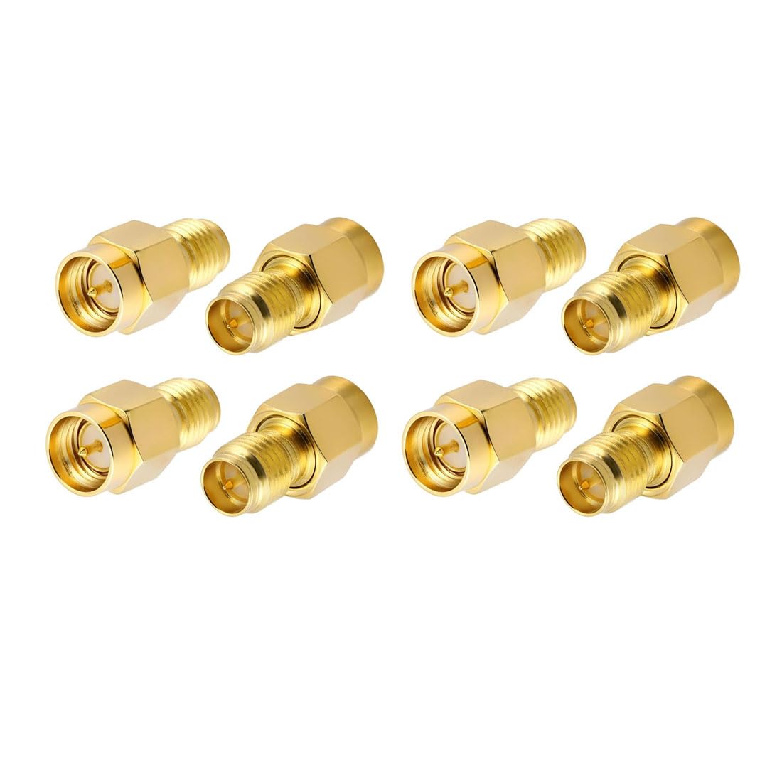 CORONIR (8Pack SMA Adapter SMA Male to RP SMA Female Jack Connector for RF Coax Cable Wi-Fi Antenna/Signal Booster/Repeaters/Radio/Extension Cable/FPV