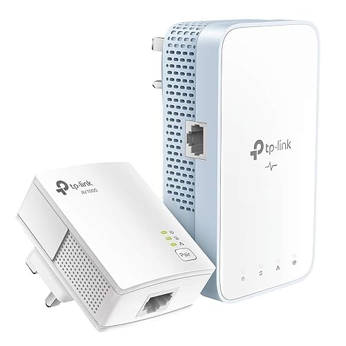 TP-Link Powerline WiFi Extender (TL-WPA7517KIT) - AV1000 Powerline Ethernet Adapter with Dual Band WiFi, OneMesh, Gigabit Port, Ethernet Over Power