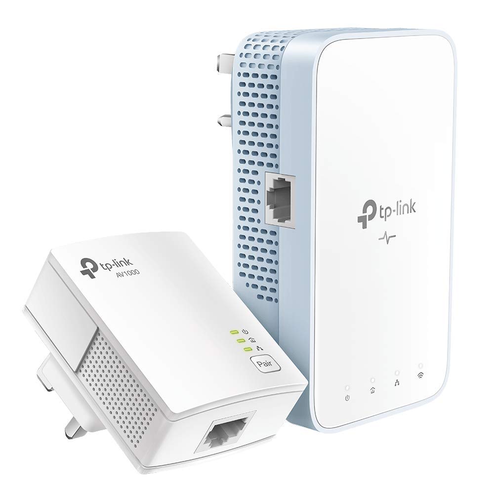 TP-Link Powerline WiFi Extender (TL-WPA7517KIT) - AV1000 Powerline Ethernet Adapter with Dual Band WiFi, OneMesh, Gigabit Port, Ethernet Over Power